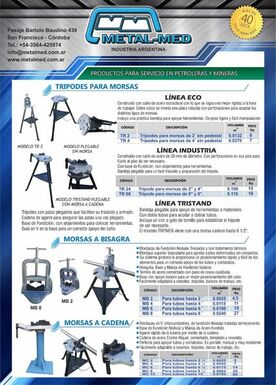 MetalMed - Morsas y Trípodes para Caños o Tubos  B2Argentina