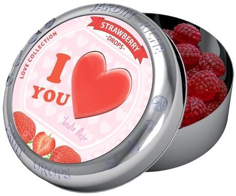 Jardin Riche Sp Z O O Jardin Riche Strawberry Hard Candy Drops In Tin With Love Magnet B2brazil